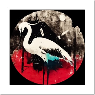 Heron Vintage abstract street art Posters and Art